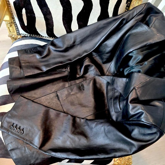 Rare New Unused Hi-End Couture ARMANI COLLEZIONI Napa Blk Lamb Skin Leather 42 - Picture 12 of 16